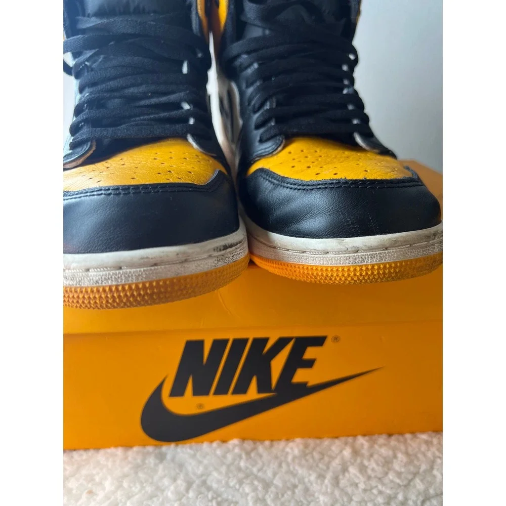 Nike Air Jordan 1 Retro High OG Taxi Yellow Ochre Black 555088-711 Mens Size 13